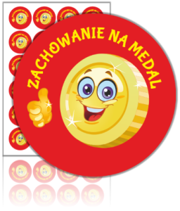 Naklejki "ZACHOWANIE NA MEDAL" (40mm, 24 szt.)