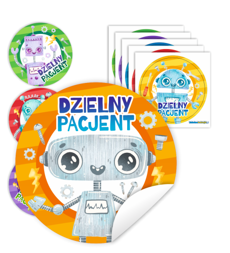 Naklejki Dzielny Pacjent w woreczkach