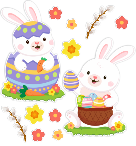 Dekoracja Wielkanocna - DUŻE ZAJĄCZKI WIELKANOCNE