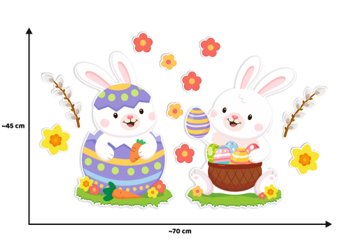Dekoracja Wielkanocna - DUŻE ZAJĄCZKI WIELKANOCNE