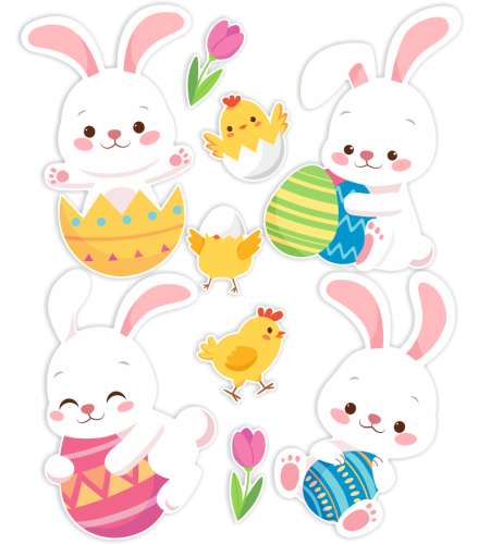 Dekoracja Wielkanocna - ZAJĄCZKI WIELKANOCNE