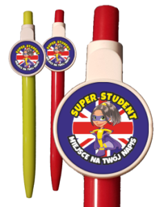Długopis: "SUPER STUDENT" (DZIEWCZYNKA) + twój napis