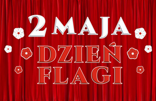 Dekoracja napis: 2 MAJA DZIEŃ FLAGI (duże wycięte litery)