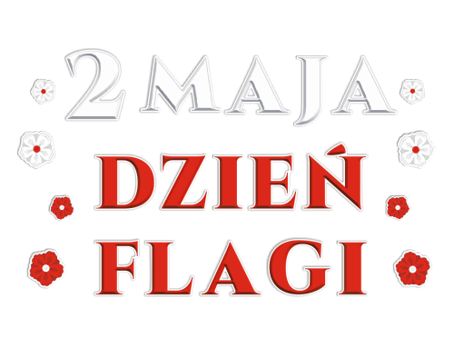 Dekoracja napis: 2 MAJA DZIEŃ FLAGI (duże wycięte litery)