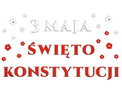 Dekoracja napis: 3 MAJA ŚWIĘTO KONSTYTUCJI (duże wycięte litery)