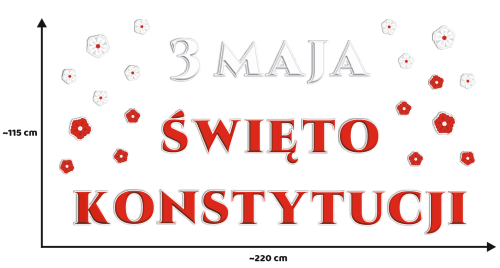 Dekoracja napis: 3 MAJA ŚWIĘTO KONSTYTUCJI (duże wycięte litery)