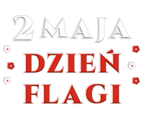 Dekoracja napis: 2 maja - Dzień Flagi