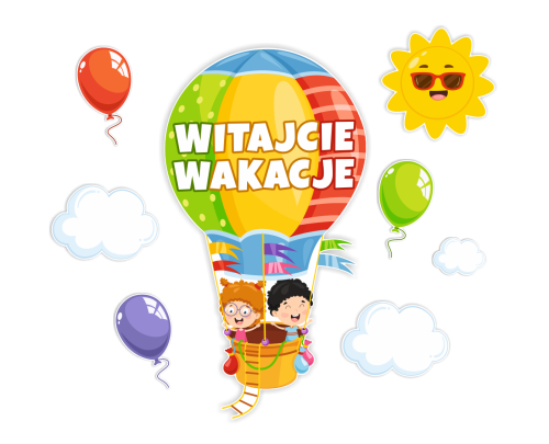 Dekoracja - Witajcie Wakacje - zakończenie roku szkolnego