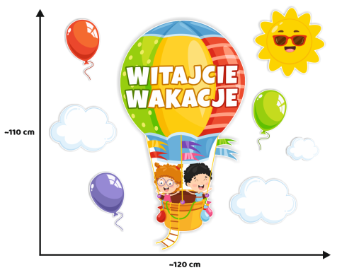 Dekoracja - Witajcie Wakacje - zakończenie roku szkolnego