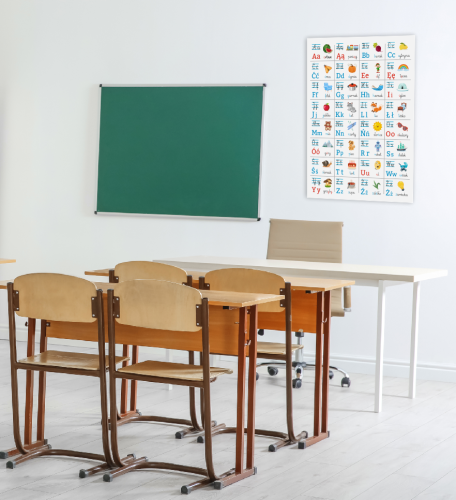 Duży plakat edukacyjny - ALFABET( rozmiar B2 50x70cm)