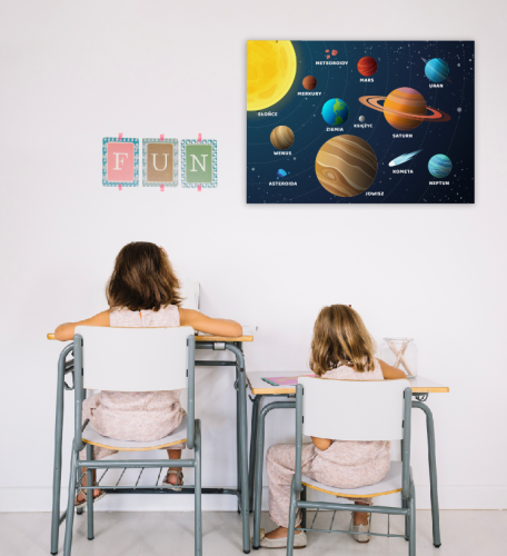 Duży plakat edukacyjny - KOSMOS ( rozmiar B2 50x70cm)