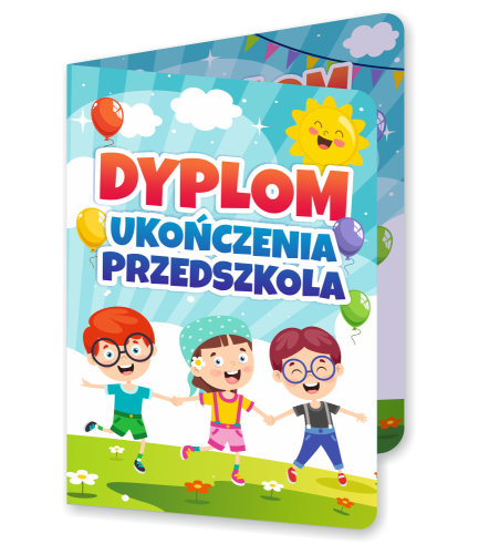 Dyplom Składany: Ukończenia Przedszkola - Dzieci (format A5)