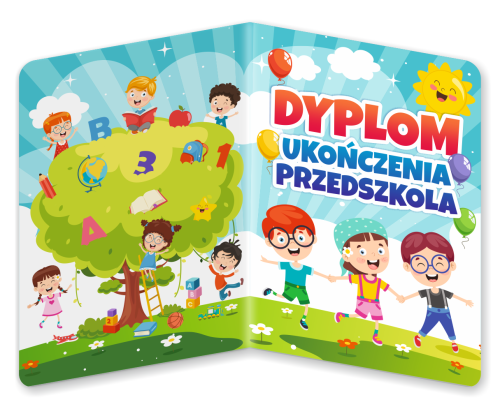 Dyplom Składany: Ukończenia Przedszkola - Dzieci (format A5)