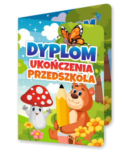 Dyplom: Ukończenia Przedszkola - wzór 2 (składany, format A5)