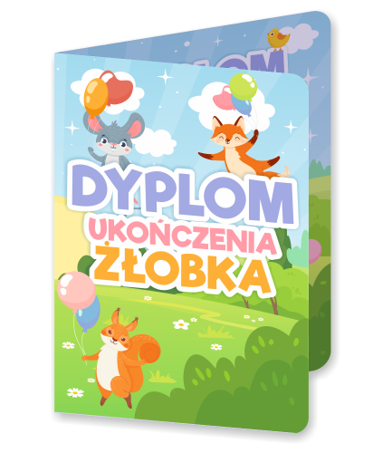 Dyplom: Ukończenia Żłobka - wzór 2 (składany, format A5)