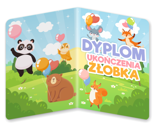 Dyplom: Ukończenia Żłobka - wzór 2 (składany, format A5)