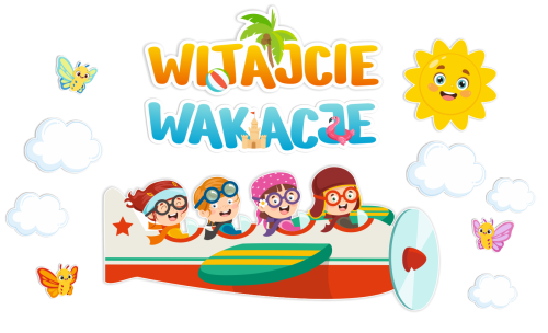 Dekoracja - Zakończenie Roku Szkolnego - Witajcie Wakacje - wzór 2 (rozmiar XXL)