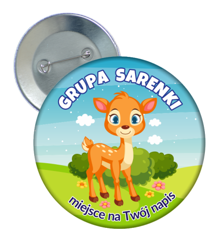 Przypinka Przedszkolaka: GRUPA SARENKI + Twój napis