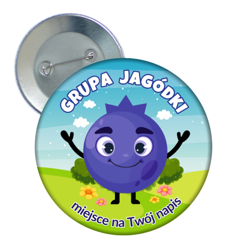 Przypinka Przedszkolaka: GRUPA JAGÓDKI + Twój napis