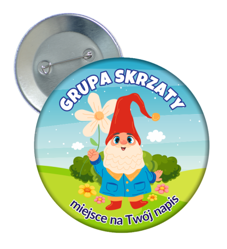 Przypinka Przedszkolaka: GRUPA SKRZATY + Twój napis