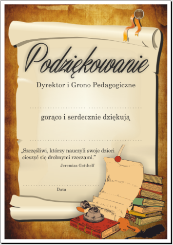 Dyplom podziękowania