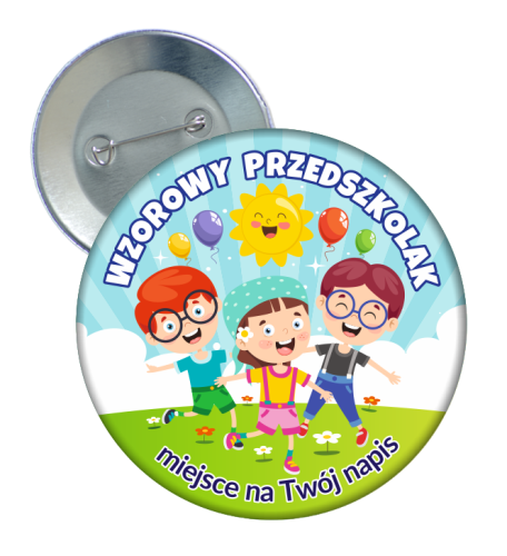 Przypinka: Wzorowy Przedszkolak (Dzieci 6) + nadruk