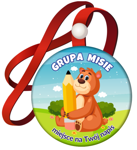 Medal na tasiemce: "Przedszkolaka - GRUPA MISIE" + Twój napis