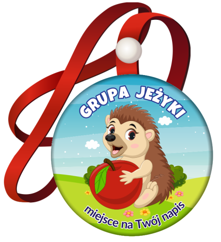 Medal na tasiemce: "Przedszkolaka - GRUPA JEŻYKI" + Twój napis