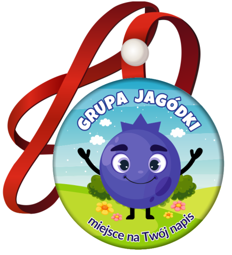 Medal na tasiemce: "Przedszkolaka - GRUPA JAGÓDKI" + Twój napis