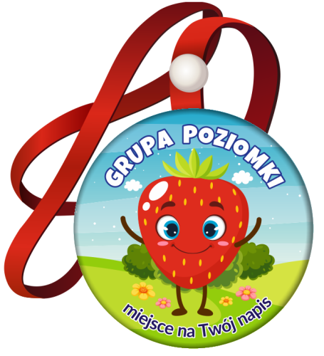 Medal na tasiemce: "Przedszkolaka - GRUPA POZIOMKI" + Twój napis