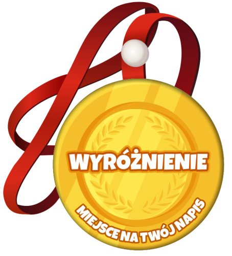 Medal na tasiemce: "Wyróżnienie" (wzór 5) + Twój napis
