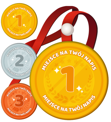 Medale na tasiemkach -wzór 2 (zestaw 3 szt.) + nadruk