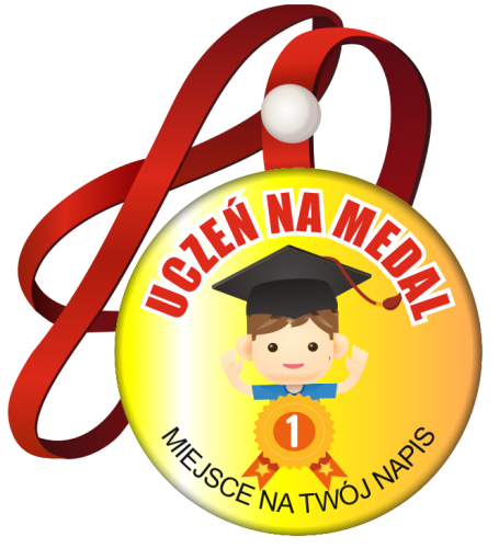 Medal na tasiemce: "Uczeń na medal" + nadruk