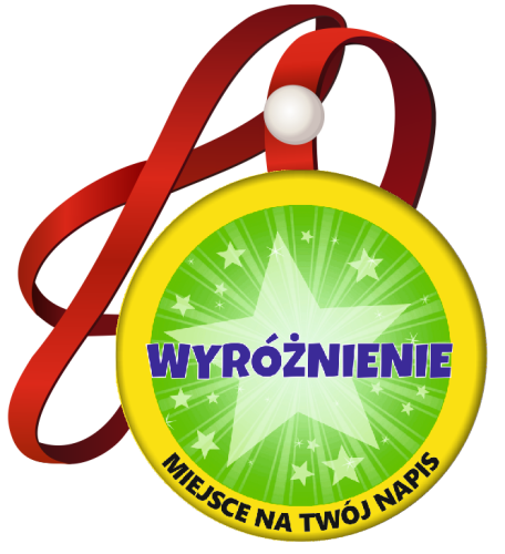 Medal na tasiemce: "WYRÓŻNIENIE 2" + nadruk