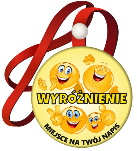 Medal na tasiemce:  "WYRÓŻNIENIE 3" + nadruk