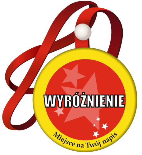 Medal na tasiemce: "WYRÓŻNIENIE" + nadruk