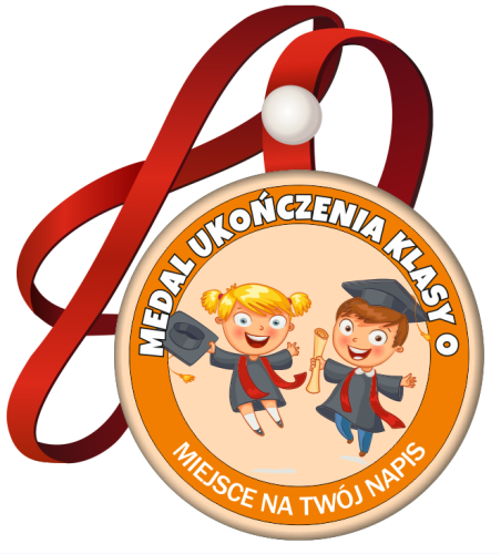 Medal na tasiemce: "Ukończenia klasy 0 - zerówki" (Dzieci) + nadruk