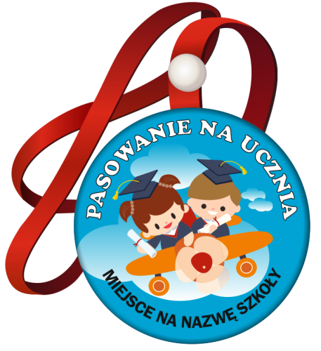 Medal: Pasowanie na Ucznia (Dzieci 2) + nazwa szkoły