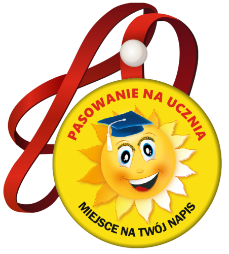 Medal: Pasowanie na Ucznia (Słoneczko) + nazwa szkoły