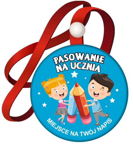 Medal: Pasowanie na Ucznia (wzór 34) + nazwa szkoły