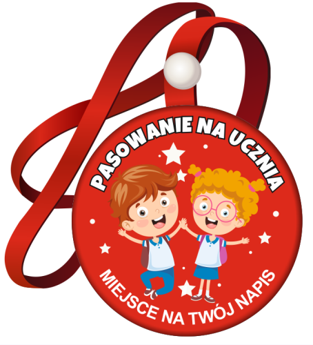 Medal: Pasowanie na Ucznia (wzór 35) + nazwa szkoły