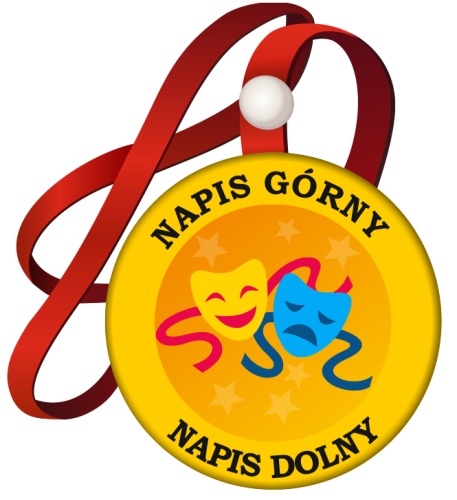 Medal na tasiemce: "Maski teatralne" + nadruk