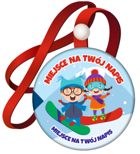Medal na tasiemce: "Snowboardowy " + nadruk napisów 