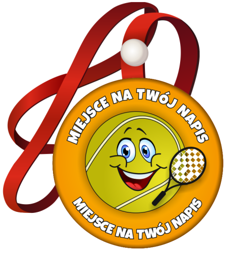 Medal na tasiemce: "Piłka tenisowa" + nadruk