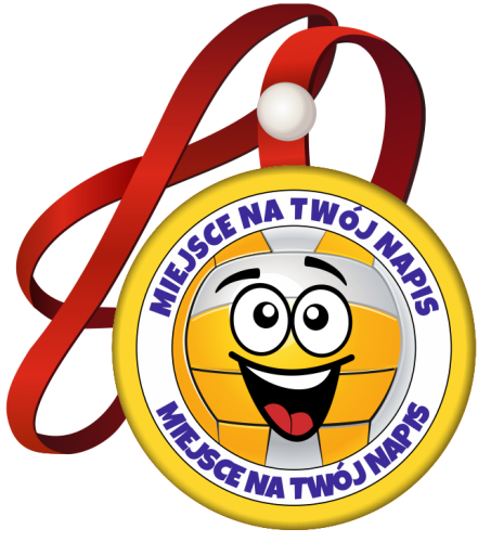 Medal na tasiemce: "Piłka siatkowa" + nadruk