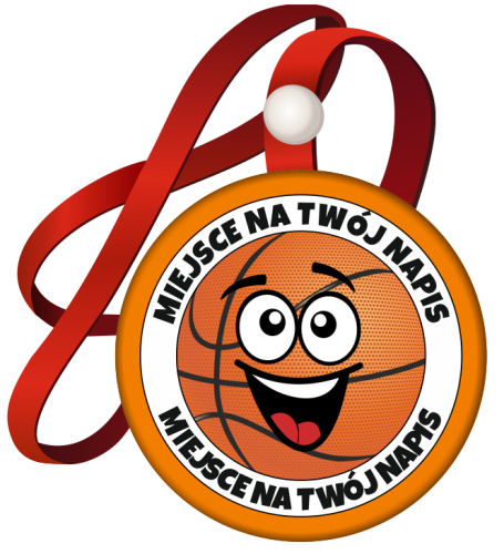 Medal na tasiemce: "Piłka koszykowa" + nadruk