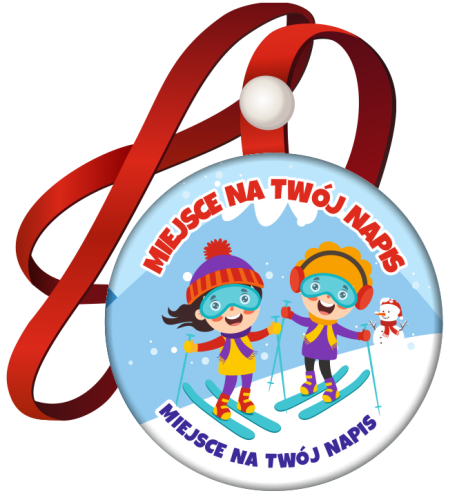 Medal na tasiemce: "Narciarski " + nadruk napisów (Wzór 2)