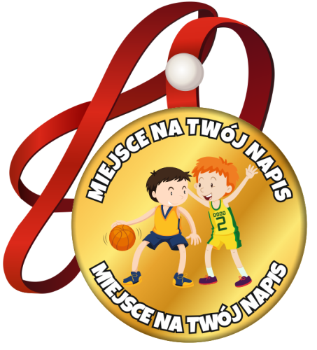 Medal na tasiemce: "Koszykówka (chłopcy)" + twój napis