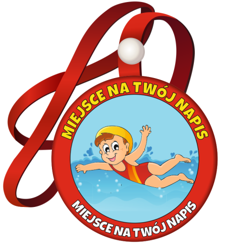 Medal na tasiemce: "Pływacki- dziewczynka" + nadruk