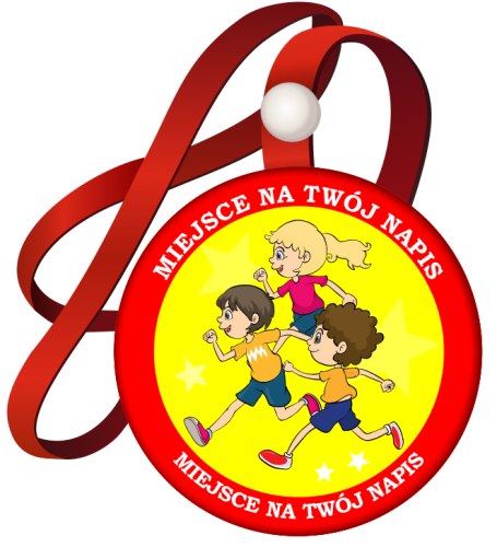 Medal na tasiemce: "Biegnące dzieci" + nadruk
